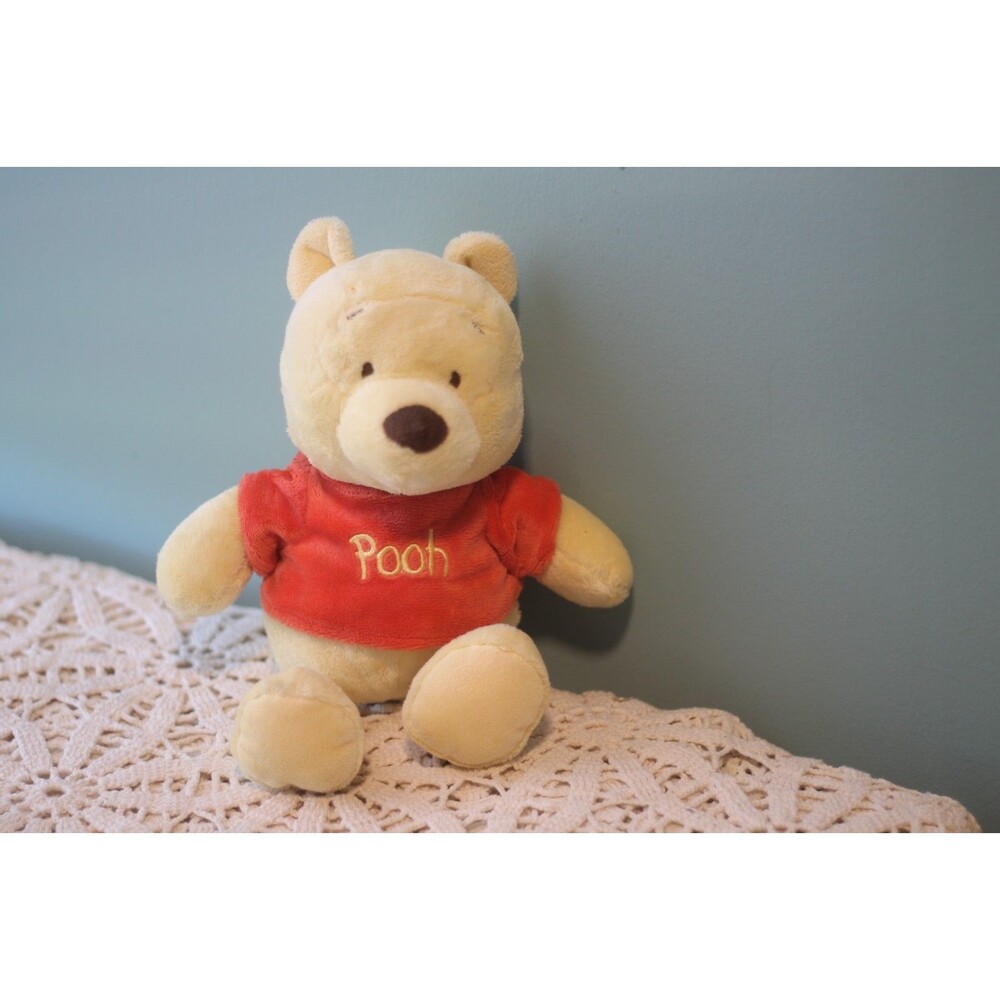 Disney Baby Winnie the Pooh Plush Rattle Toy Stuffed Animal Crinkle Ears